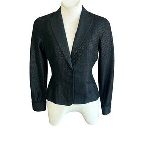 Kay Unger Black Formal Tone on Tone Fitted Blazer Size 6